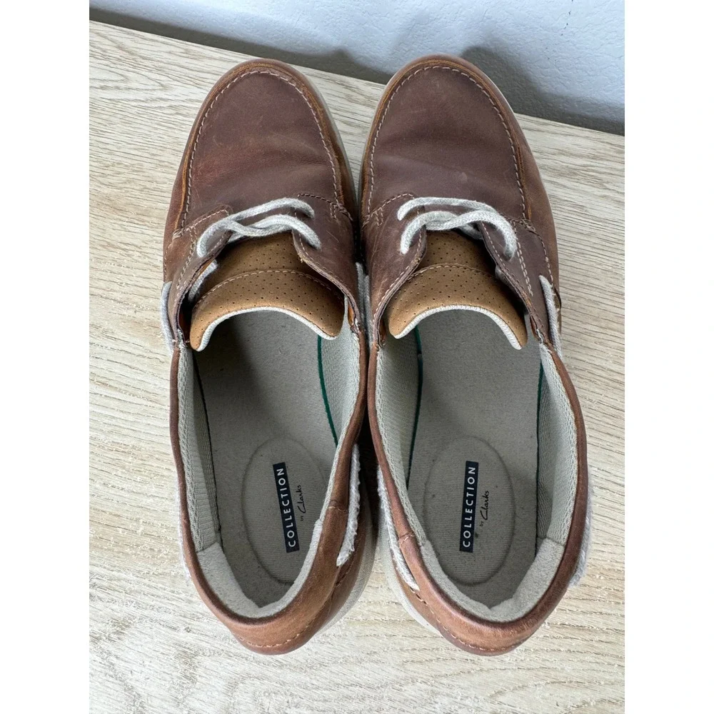Clarks Collection Cotrell Step Brown Leather Boat Shoes Mens 12 M 261331637110
